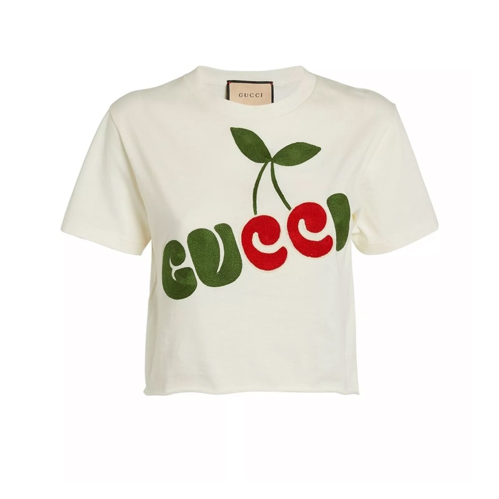 Gucci Cherry Logo Crop Top